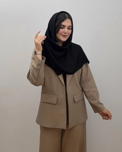 روسری مشکی نگین‌دار (ویژه محرم)