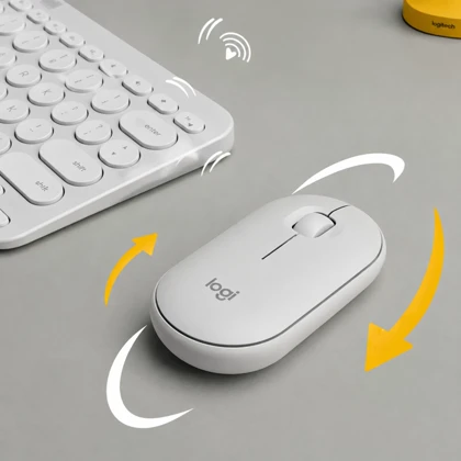 ماوس بی سیم لاجیتک Logitech مدل Pebble M350 با کلیک بی صدا