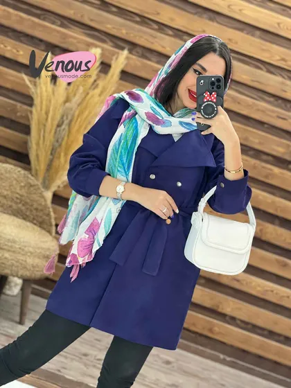 مانتو سوئیت چهار دکمه کمردار
