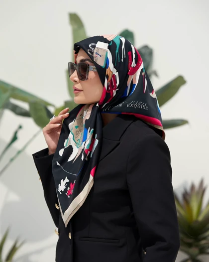 روسری ابریشم توییل تک‌رنگ (قواره 100) 30273