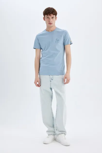 تیشرت آستین کوتاه یقه اسلیم فیت C3946AX24SM