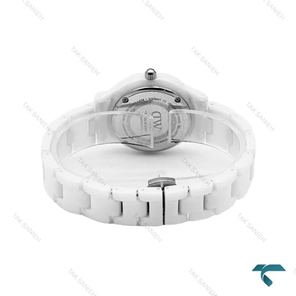 ساعت دنیل ولینگتون زنانه سرامیکی سفید ایندکس رزگلد DW-6330-L
