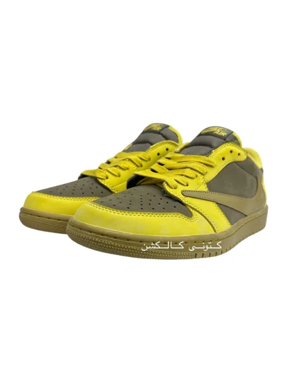 کتانی ویتنامی نایک ایر جردن وان لو تراویس اسکات Nike air jordan 1 Low travis scott yellow brown