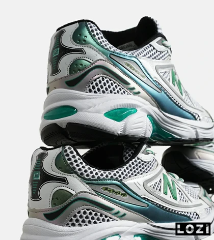 کفش کتانی بزرگ پا طوسی سفید سبز NEW BALANCE 1064 V.2