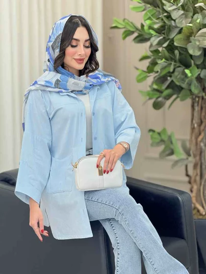 مانتو جیب برش‌دار پایین هلال