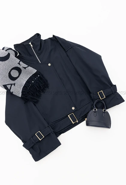 ترنچ کت پایین کمربندی @@کد1004622