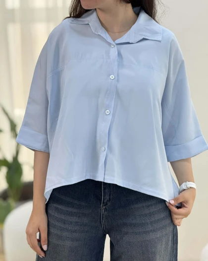 شومیز باکسی راشا کتان