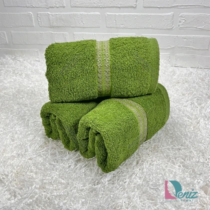 حوله دستی 3 عددی آدرینا رنگ زیتونی بژ