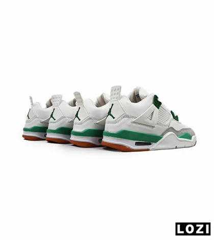 کتانی ساق‌دار بزرگ پا سفید سبز Nike air jordan 4