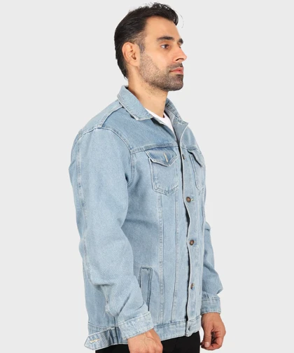 کت جین آبی یخی ساده 0201