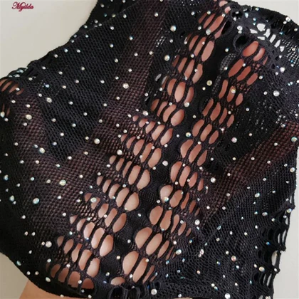 ست فانتزی زنانه مدل نگین‌دار مشکی کد 4860-7226