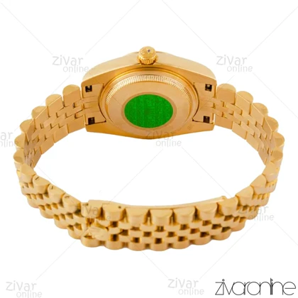 ساعت رولکس دیت جاست زنانه طلایی سفید دور نگین مدیوم 104343