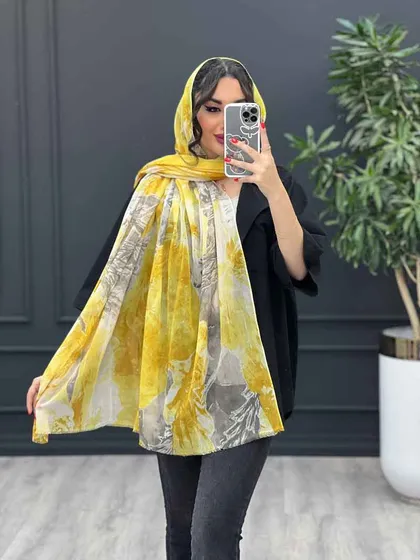 شال آبرنگی طرح گل