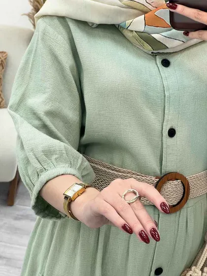 پیراهن جلو دکمه دو جیب