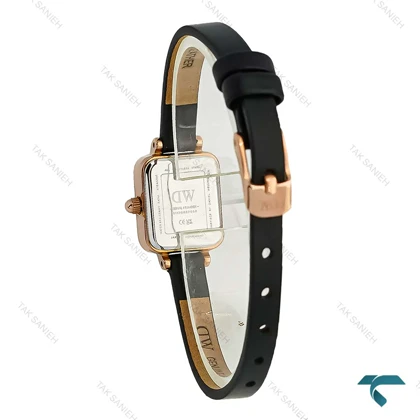ساعت دنیل ولینگتون مینی مستطیلی رزگلد صفحه نباتی بند چرم DW-8723-L