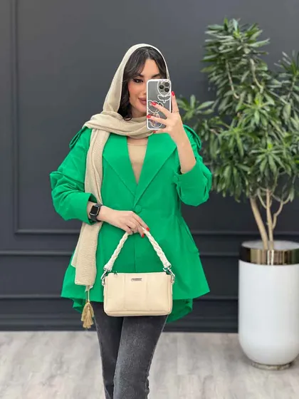 مانتو لینن بغل کش تک دکمه