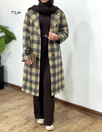 پالتو پشمی بلند آستردار شبنم