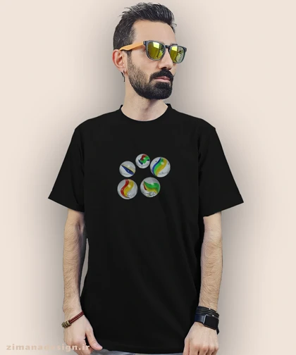 تیشرت مردانه و زنانه نوستالژی طرح تیله رنگی