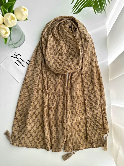 شال پلیسه طرحدار گوچی 3913