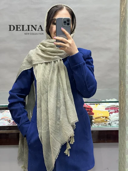 شال پلیسه نخی صابونی وارداتی