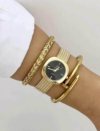 دستبند طرح بافت استیل زنانه905