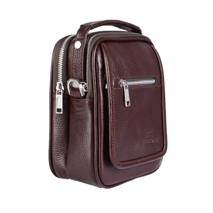 کیف دوشی چرم دو زیپ مردانه