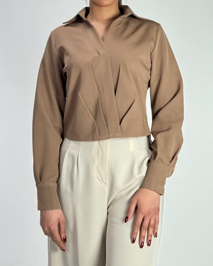 شومیز پیلی دار بغل زیپ   کد 500478