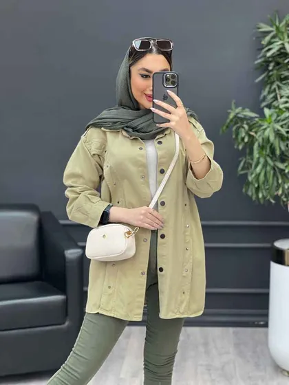 مانتو پرچ دار صدف