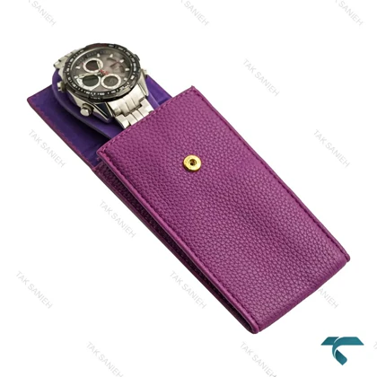 بگ ساعت مچی مسافرتی بنفش چرمی TWB-Purple-7359-U