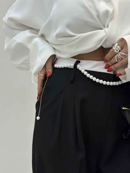 شلوار پارچه ای مرواریدی