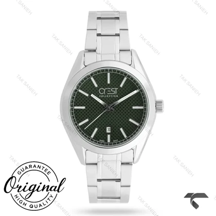 ساعت کرست مردانه 6381-1 صفحه سبز بند استیل Crest-11075-G