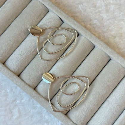گوشواره نقره ای هندسی
