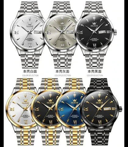 ساعت مچی مردانه اولوز OLEVS بند استیل نقره ای صفحه نمایش سفید