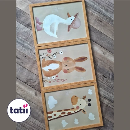 تابلو و قاب کودک تاتی _ حیوانات آب رنگی