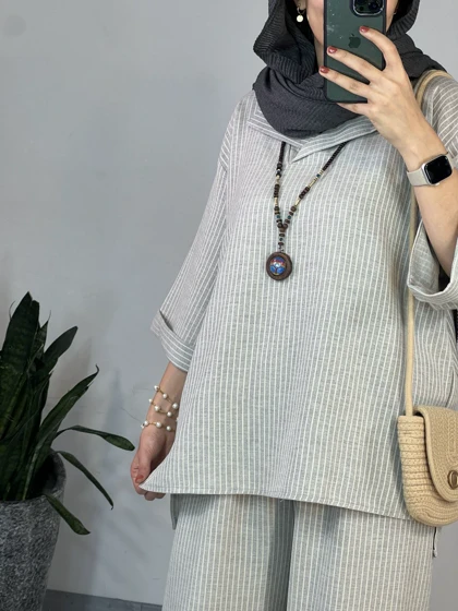 ست تونیک و شلوار تافته 1