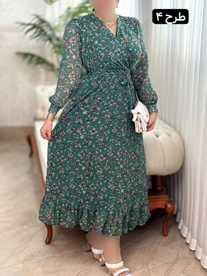 پیراهن حریر پایین چین 3276