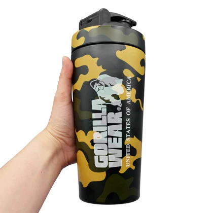 شیکر استیل ورزشی یک تیکه گوریلا مدل Army-402P350 ظرفیت 0.74 لیتر