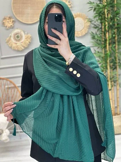 0252- شال لینن پلیسه