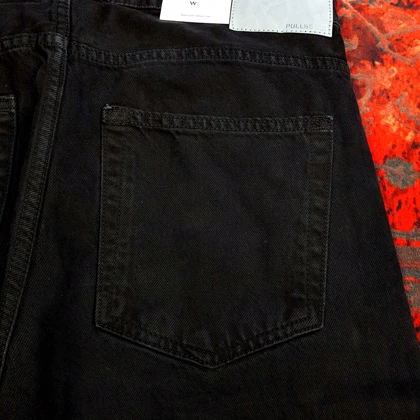 شلوار جین مردانه بگ استایل مشکی pull & bear کد 317 سایز 30