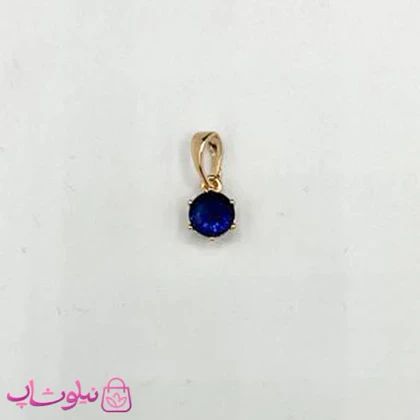 آویز گردنبند زنانه ژوپینگ طرح تک نگین سرمه ای مینیمال 9 میل کد 991