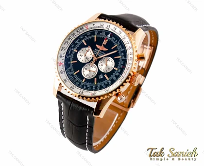 ساعت خلبانی برایتلینگ مردانه رزگلد مشکی Breitling-3124-G