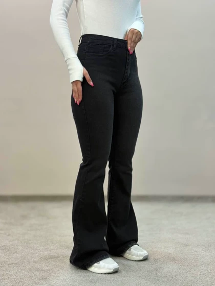 شلوار جین (بوتکات)دمپا سورمه ای تیره8353