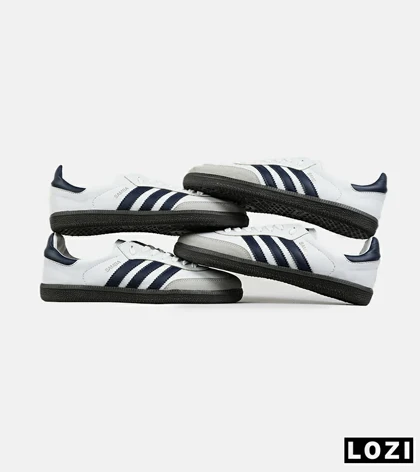 کفش کتانی مردانه و زنانه سفید سرمه ای ADIDAS Samba