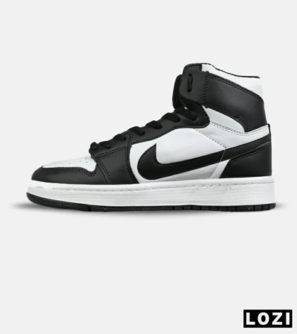 کفش کتانی ساق‌دار مردانه و زنانه مشکی سفید NIKE jordan 1 مدل 7680