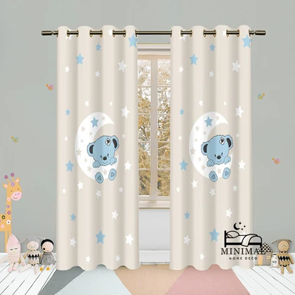 پرده کودک طرح خرس و ماه مدل W4983