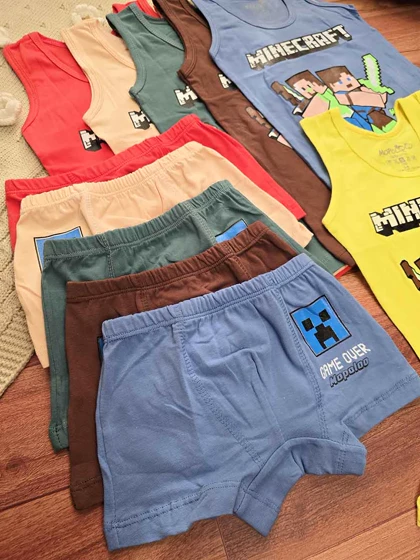 ست لباس زیر پسرانه طرح ماینکرافت