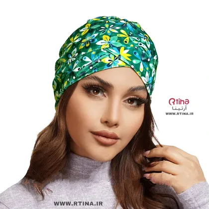 توربان مخمل گل‌دار مدل کلاسیک لبه دار