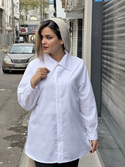 مانتو شومیزی سفید ساده 3355