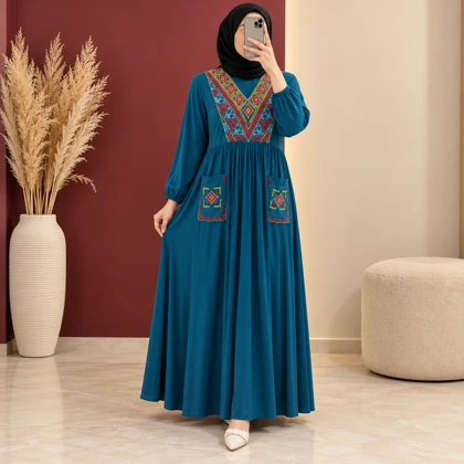 پیراهن گلدوزی سنتی مدل ترنج کد 6088