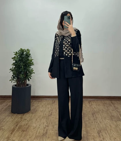 مانتو مجلسی سوزندوزی کد2428